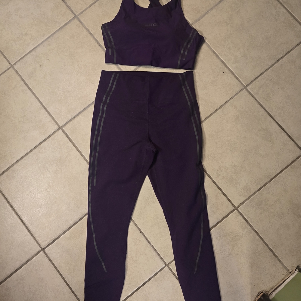 Fabletics Purple Leggings with Racerback Jumpsuit